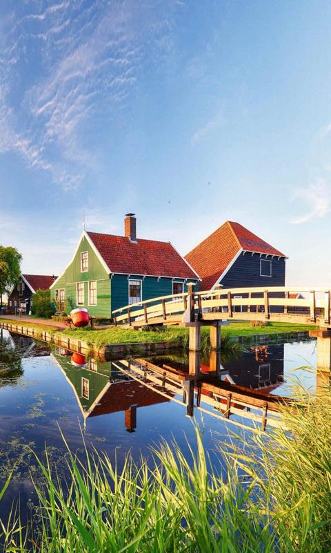 荷兰的乡村美景背景图