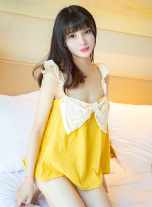 美女模特尤果猫猫黄色连衣裙她不是酸酸的柠檬精主题写真