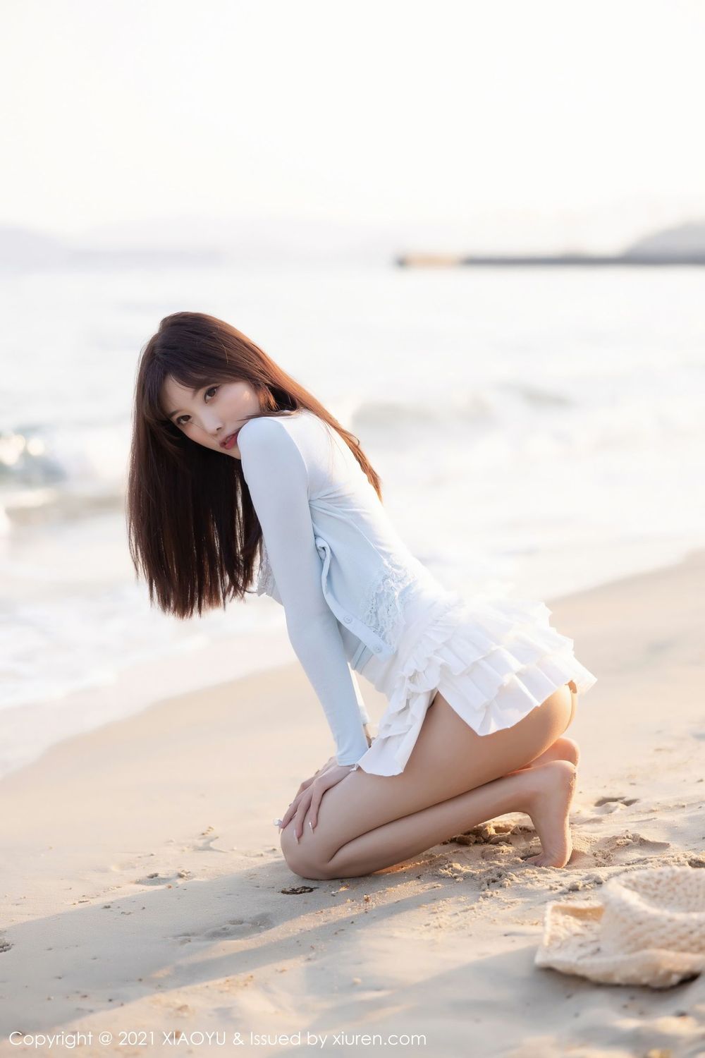 语画界性感女神杨晨晨sugar修长美腿海边沙滩系列私房写真