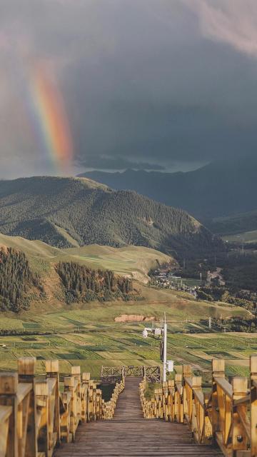 田野栈道清新自然风光