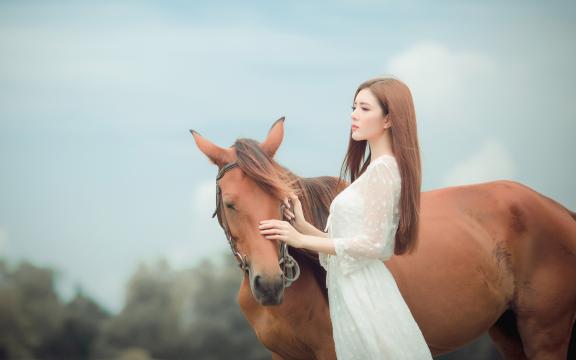 清新的氧气美女