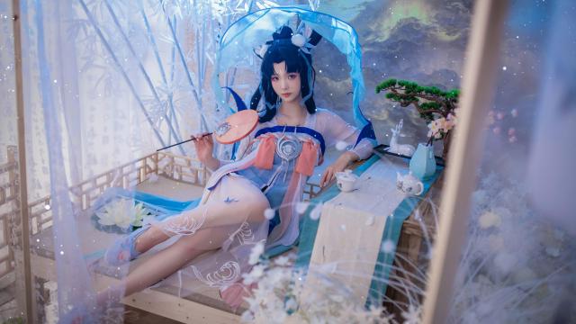 王者荣耀嫦娥如梦令cosplay美腿古风写真