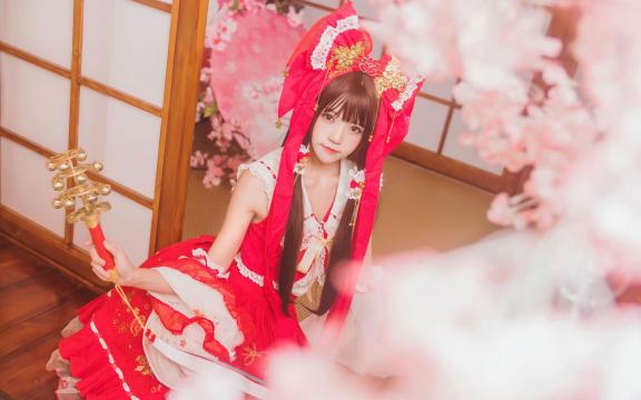 桜桃喵cos灵梦性感和服可爱甜美写真