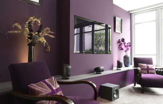 紫色风格的客厅